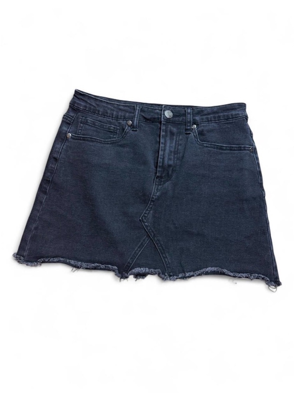 Retro Republic Black Denim Raw Hem Mini Skirt Size S
